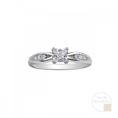 Bague de mariage blanc avec diamants 0.21 carat (DD2609)